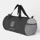 Werbeaktion für graue Firmenlogos Duffle Bag (Rechte Ecke)