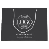 Werbeaktion für Graue und weiße Markenlogos Große Geschenktüte (Vorderseite)