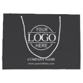 Werbeaktion für Graue und weiße Markenlogos Große Geschenktüte (Rückseite)