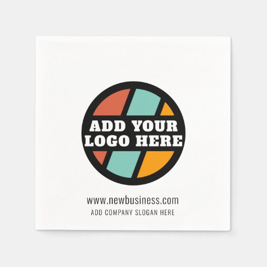 Werbeaktion für Ihre Firmenlogo-Website hinzufügen Serviette (Vorderseite)