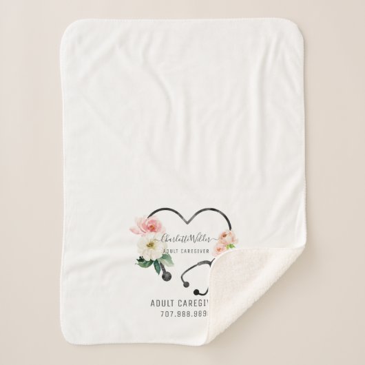 Werbeaktion für Krankenpfleger Blumenstethoskop Sherpadecke (Vorderseite)