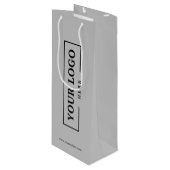 Werbeaktion für kundenspezifische Firmenlogos Grau Geschenktüte Für Weinflaschen (Vorderseite Schrägansicht)