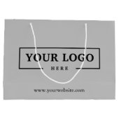 Werbeaktion für kundenspezifische Firmenlogos Grau Große Geschenktüte (Rückseite)