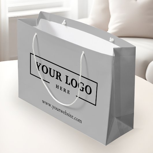 Werbeaktion für kundenspezifische Firmenlogos Grau Große Geschenktüte