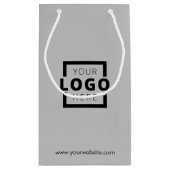 Werbeaktion für kundenspezifische Firmenlogos Grau Kleine Geschenktüte (Rückseite)