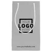 Werbeaktion für kundenspezifische Firmenlogos Grau Kleine Geschenktüte (Vorderseite)