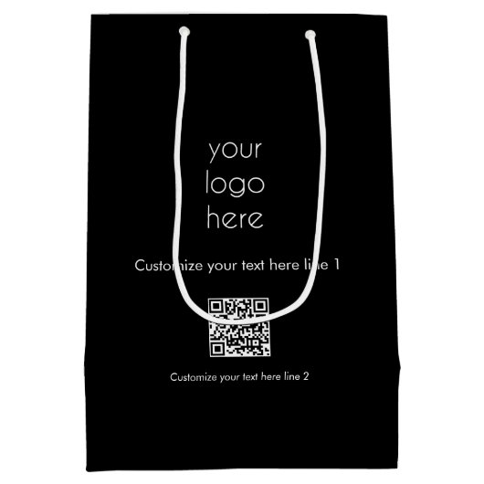 Werbeaktion für kundenspezifische Firmenlogos Mittlere Geschenktüte (Rückseite)