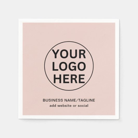 Werbeaktion für kundenspezifische Firmenlogos Rosa Serviette (Vorderseite)
