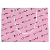 Werbeaktion für kundenspezifische Logos - Pink Große Geschenktüte (Vorderseite)