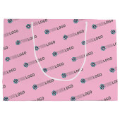 Werbeaktion für kundenspezifische Logos - Pink Große Geschenktüte (Rückseite)