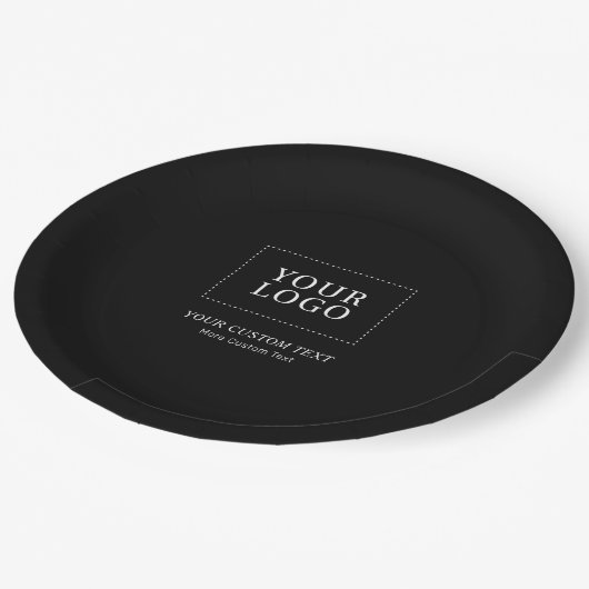 Werbeaktion für kundenspezifisches Firmenlogo mit Pappteller (Schrägansicht)