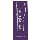 Werbeaktion für Lila Firmenlogos Geschenktüte Für Weinflaschen (Vorderseite)