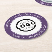 Werbeaktion für Lila Firmenlogos mit eigener Marke Runder Pappuntersetzer (Angewinkelt)