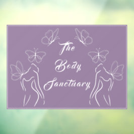 Werbeaktion für lila Logos für Frauen Fensteraufkleber