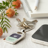 Werbeaktion für lila Pflege - Logo Schlüsselanhänger (Seite)