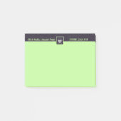 Werbeaktion für lila und grüne Pflege Post-it Klebezettel (Vorderseite)