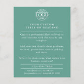 Werbeaktion für Minimalistische Aquamarine Grüne U Flyer (Hinten)