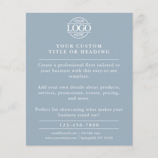 Werbeaktion für Minimalistische Dusty Blue-Busines Flyer (Vorne)