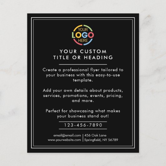 Werbeaktion für Minimalistische, elegante Black-Bu Flyer (Vorne)