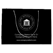 Werbeaktion für Minimalistisches, einfaches Firmen Große Geschenktüte (Rückseite)