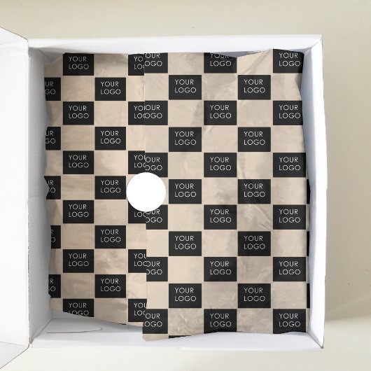 Werbeaktion für moderne Firmenlogo Beige Seidenpapier