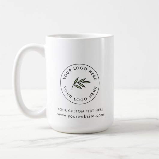 Werbeaktion für moderne, weiße, benutzerdefinierte kaffeetasse (Links)