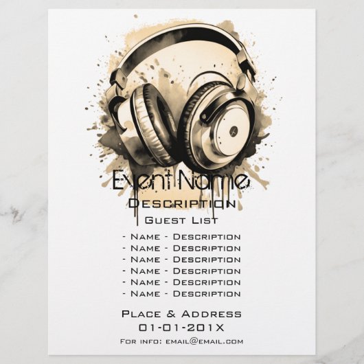 Werbeaktion für musikalische Veranstaltungen Flyer (Vorne)