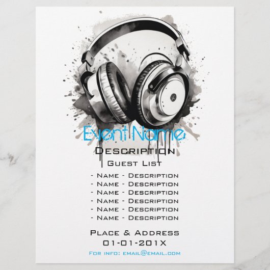 Werbeaktion für musikalische Veranstaltungen Flyer (Vorne)