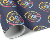 Werbeaktion für Navy Blue Custom Business-Logo Geschenkpapier (Rolleneckpunkt)