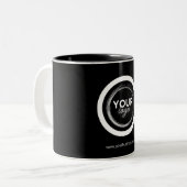 Werbeaktion für personalisierte Firmenlogos Zweifarbige Tasse (Vorderseite Links)