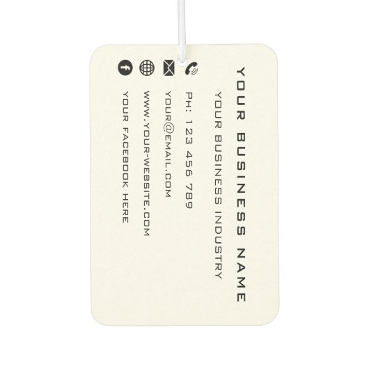 Werbeaktion für Personalisierte Unternehmen Autolufterfrischer (Vorderseite)