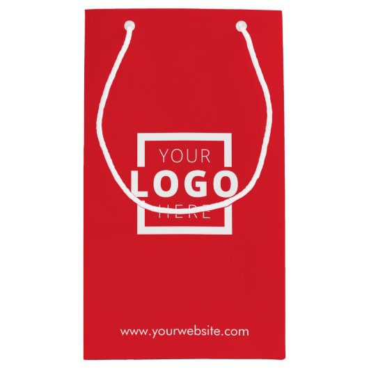 Werbeaktion für Red Shopping-Logos für kundenspezi Kleine Geschenktüte (Rückseite)