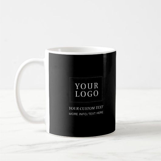 Werbeaktion für Schwarzweiß-Minimal-Firmenlogos Kaffeetasse (Links)