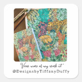 Werbeaktion für Social Media-Fotovorlagen Quadratischer Aufkleber (Vorderseite)