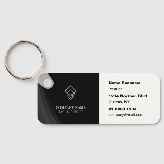 Werbeaktion für Unternehmen Black Schlüsselanhänger (Rückseite)