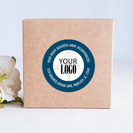 Werbeaktion für Unternehmen Blauer Logo hinzufügen Runder Aufkleber