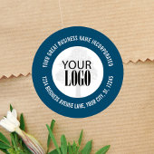 Werbeaktion für Unternehmen Blauer Logo hinzufügen Runder Aufkleber