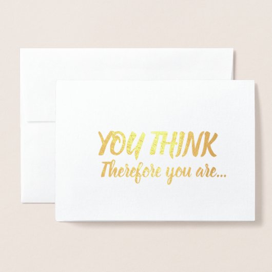 Werbeaktion Glückwunsch Gold Sie denken daher Folienkarte (Vorderseite mit Umschlag)