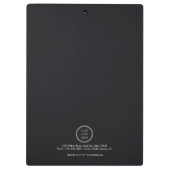 Werbeaktion mit dem Logo für das Thema Schwarz Klemmbrett (Rückseite)