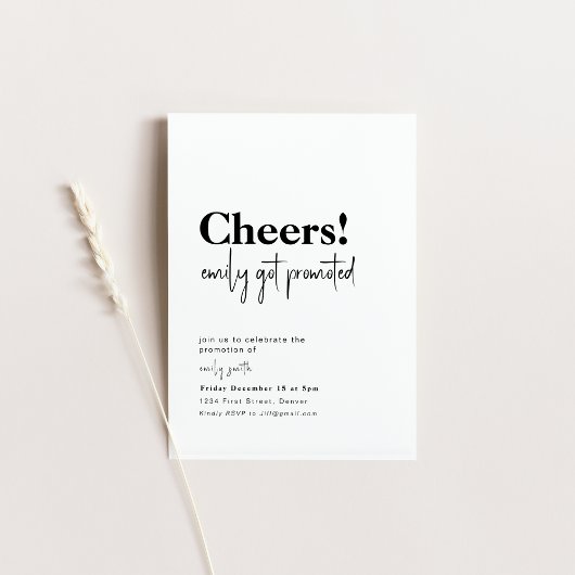 Werbeaktion New Job Party einladen Einladung