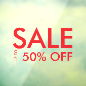 Werbeaktion Roter Shop Verkauf 50% Ermäßigung Fensteraufkleber (Blatt 3)