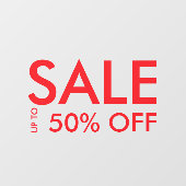Werbeaktion Roter Shop Verkauf 50% Ermäßigung Fensteraufkleber (Blatt)