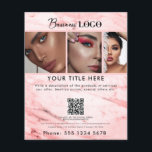 Werbeaktion Schönheitshaarnägel Rosa Marmor Flyer<br><div class="desc">Ein minimalistischer, rosa Marmor-Flyer, der Ihnen ermöglicht, Ihr Firmenlogo, Ihren Geschäftstitel, Ihre Geschäftsbeschreibung, Ihr Social Media Handle, den Business QR-Code-Scannable-Website-Link, Geschäftskontakte etc. anzupassen. Eine perfekte Vorlage für den Business Flyer für alle Arten von Unternehmen. Passen Sie diesen beruflichen Business Flyer an und machen Sie ihn zu Ihrem eigenen! Perfekter Flyer...</div>