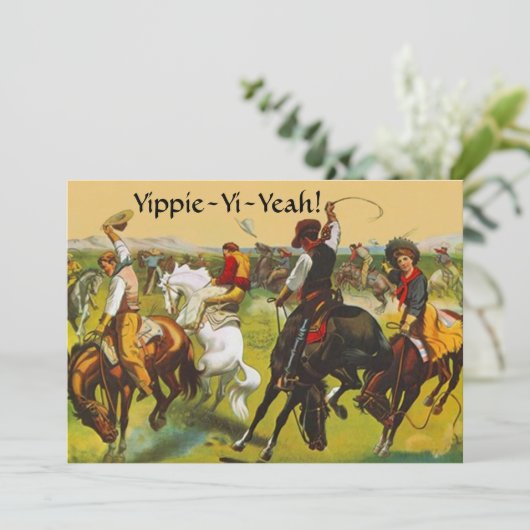 Werbeaktion @ Work Party Yippie Yi Ja Einladung (Stehend Vorderseite)