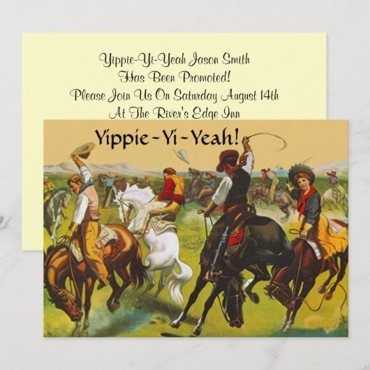 Werbeaktion @ Work Party Yippie Yi Ja Einladung (Vorne/Hinten)