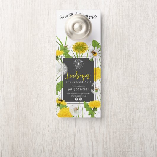 Werbeaktion zur Pflege von natürlichen Rasenfläche Türanhänger (Auf Knauf)