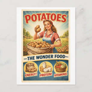 Werbeanzeige für Kartoffeln im Vintage-Stil Postkarte