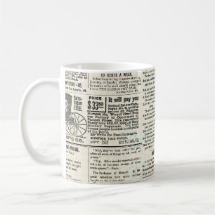 Werbeanzeige in alten Zeitungen Kaffeetasse