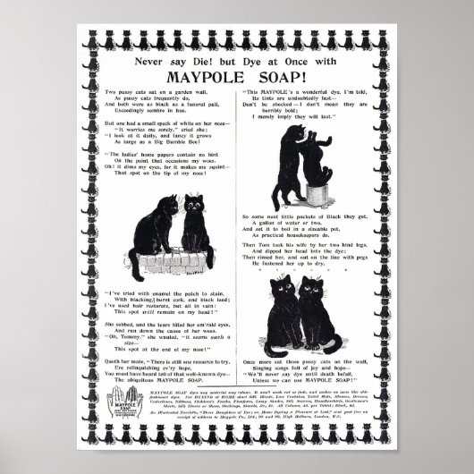 Werbeanzeige Maypole Seife, Louis Wain Poster (Vorne)
