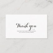 Werbeartikel danken Ihnen Schwarz und Weiß Visitenkarte (Vorderseite)